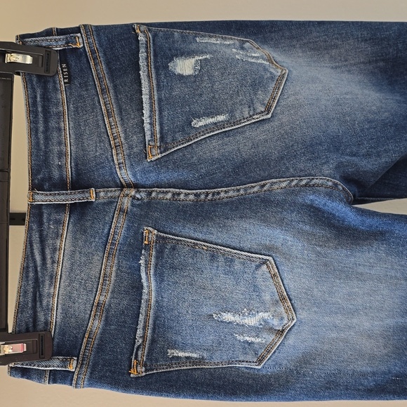 Risen Cross Over Button Distressed Jeans - Picture 7 of 9